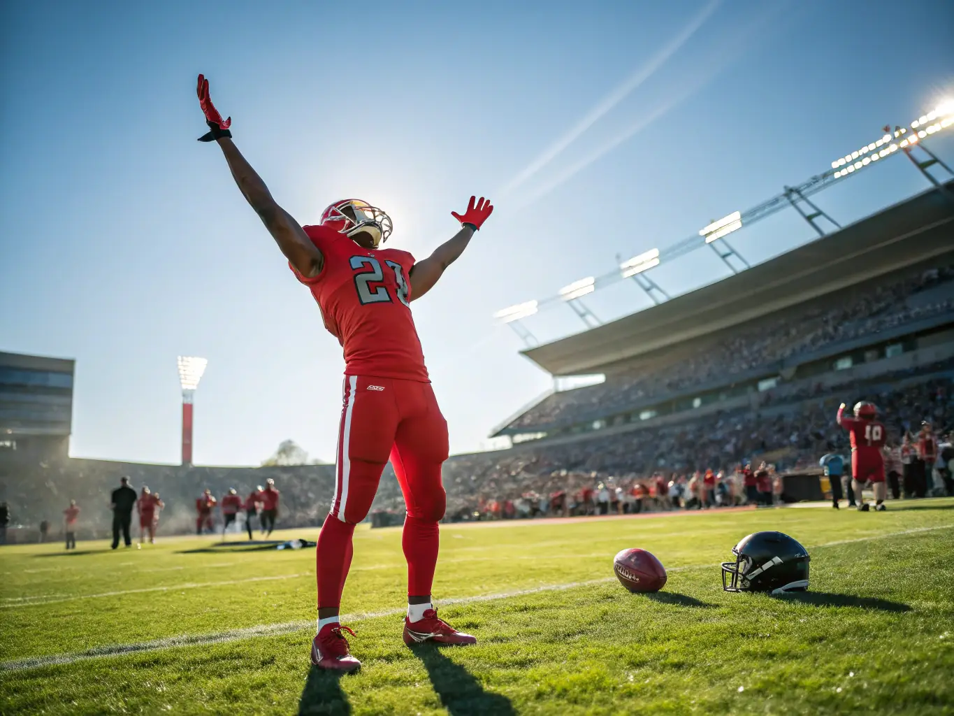 An image of a quarterback throwing a perfect pass to a receiver, representing precision and effective communication.